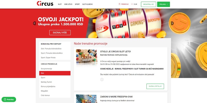 Circusbet casino promocije