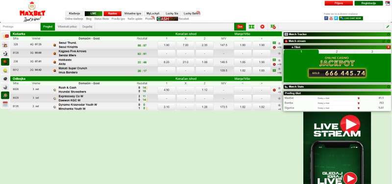 MaxBet klađenje uživo