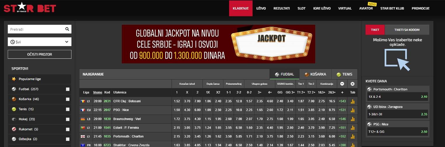 STAR BET Sportske Kladionice